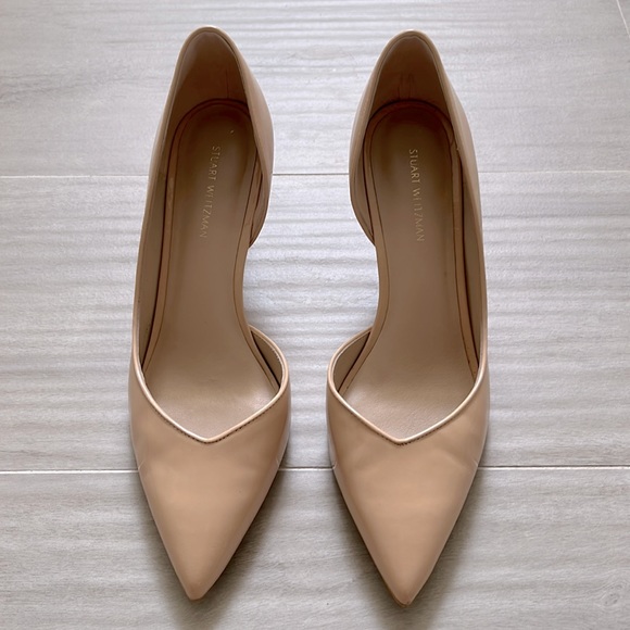 Nude Patent Leather Stuart Weitzman pumps - Picture 1 of 6